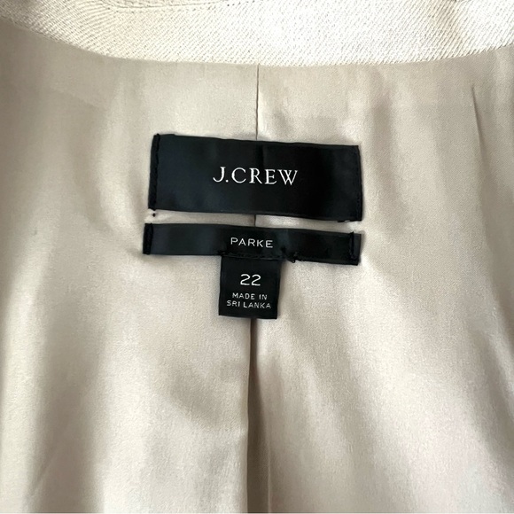 J.Crew Parke Blazer 22 Beige Linen Blend Single Button Career Classic Plus - Picture 5 of 10
